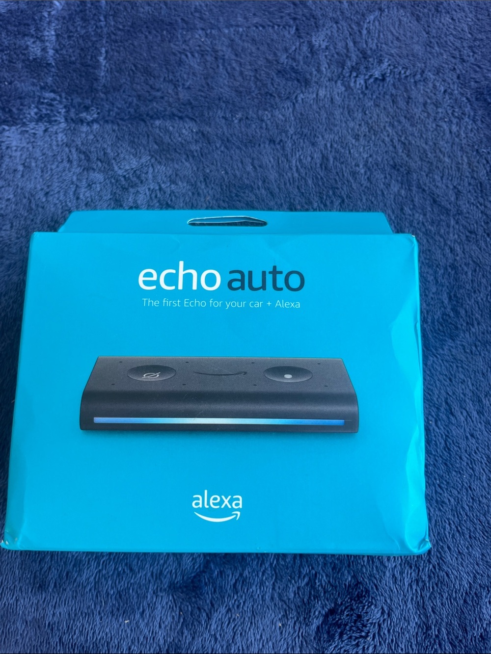 Amazon Echo Auto Smart Car Voice Adapter - Black on Teal Box